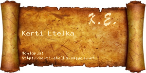 Kerti Etelka névjegykártya